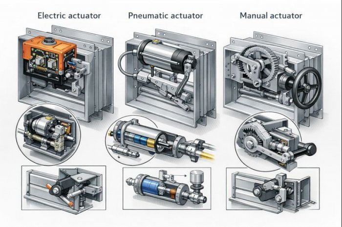 Типы приводов противопожарных клапанов