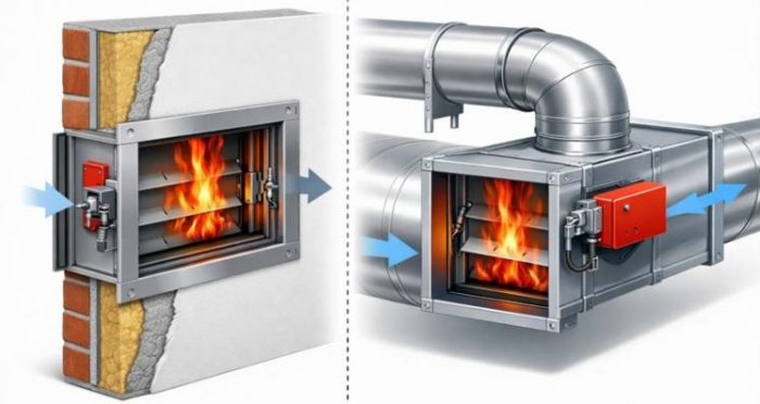 Типы противопожарных клапанов